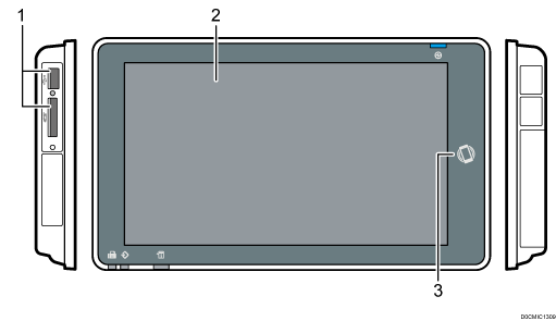 Control panel illustration numbered callout illustration