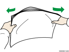 Illustration of fanning the paper