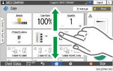 Operation panel screen illustration