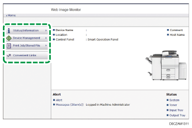 Web browser screen illustration