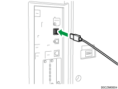 illustration of connecting the USB interfece cable