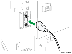 illustration of connecting the IEEE 1284 interface cable