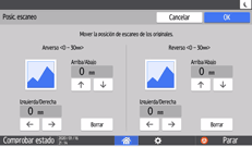Ilustración de la pantalla del panel de mandos