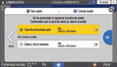 Ilustración de la pantalla del panel de mandos