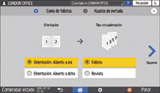 Ilustración de la pantalla del panel de mandos