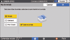 Ilustración de la pantalla del panel de mandos