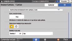 Ilustración de la pantalla del panel de mandos