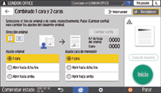 Ilustración de la pantalla del panel de mandos
