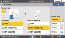 Ilustración de la pantalla del panel de mandos