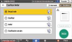 Ilustración de la pantalla del panel de mandos