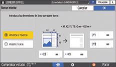 Ilustración de la pantalla del panel de mandos