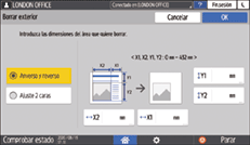 Ilustración de la pantalla del panel de mandos