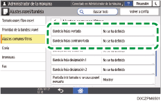 Ilustración de la pantalla del panel de mandos