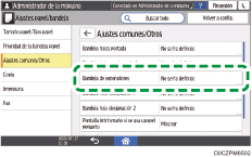 Ilustración de la pantalla del panel de mandos