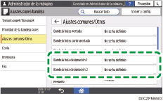 Ilustración de la pantalla del panel de mandos