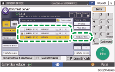 Ilustración de la pantalla del panel de mandos