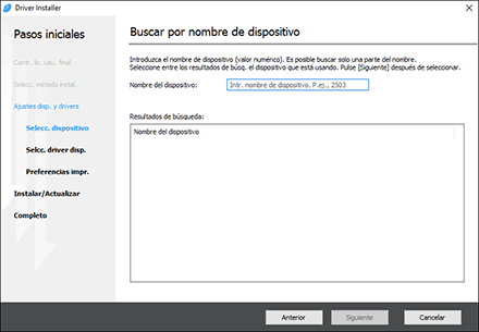 Ilustración del instalador del driver
