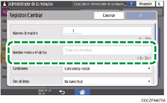 Ilustración de la pantalla del panel de mandos