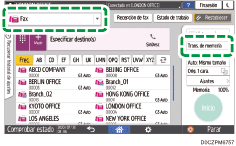 Ilustración de la pantalla del panel de mandos