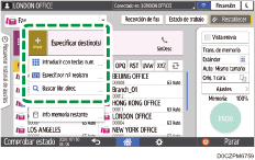 Ilustración de la pantalla del panel de mandos