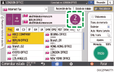 Ilustración de la pantalla del panel de mandos