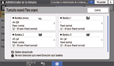 Ilustración de la pantalla del panel de mandos