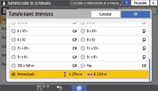 Ilustración de la pantalla del panel de mandos