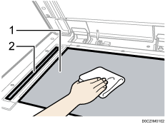 Ilustración del cristal de exposición, ilustración con llamadas numeradas