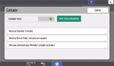 Ilustración de la pantalla del panel de mandos
