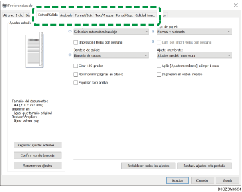 Ilustración de la pantalla del driver