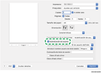 Ilustración de la pantalla del driver