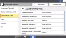 Ilustración de la pantalla del panel de mandos