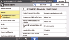 Ilustración de la pantalla del panel de mandos