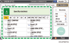 Ilustración de la pantalla del panel de mandos