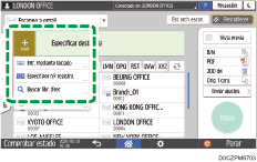 Ilustración de la pantalla del panel de mandos