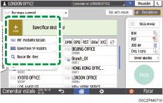 Ilustración de la pantalla del panel de mandos