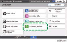 Ilustración de la pantalla del panel de mandos