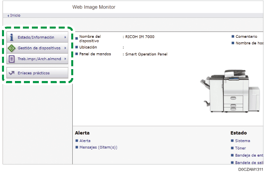 Ilustración de la pantalla del navegador web
