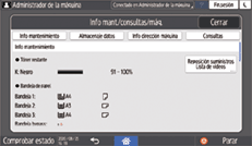Ilustración de la pantalla del panel de mandos