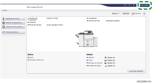 Ilustración de la pantalla del navegador web