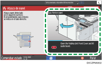 Ilustración de la pantalla del panel de mandos