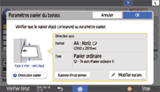 Illustration de l'écran du panneau de commande