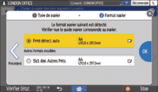 Illustration de l'écran du panneau de commande