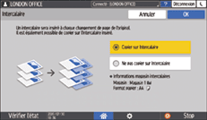 Illustration de l'écran du panneau de commande