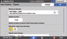 Illustration de l'écran du panneau de commande