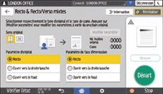 Illustration de l'écran du panneau de commande