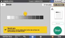 Illustration de l'écran du panneau de commande