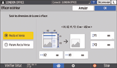 Illustration de l'écran du panneau de commande