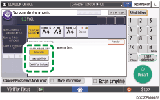 Illustration de l'écran du panneau de commande