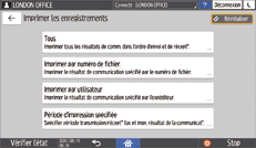 Illustration de l'écran du panneau de commande